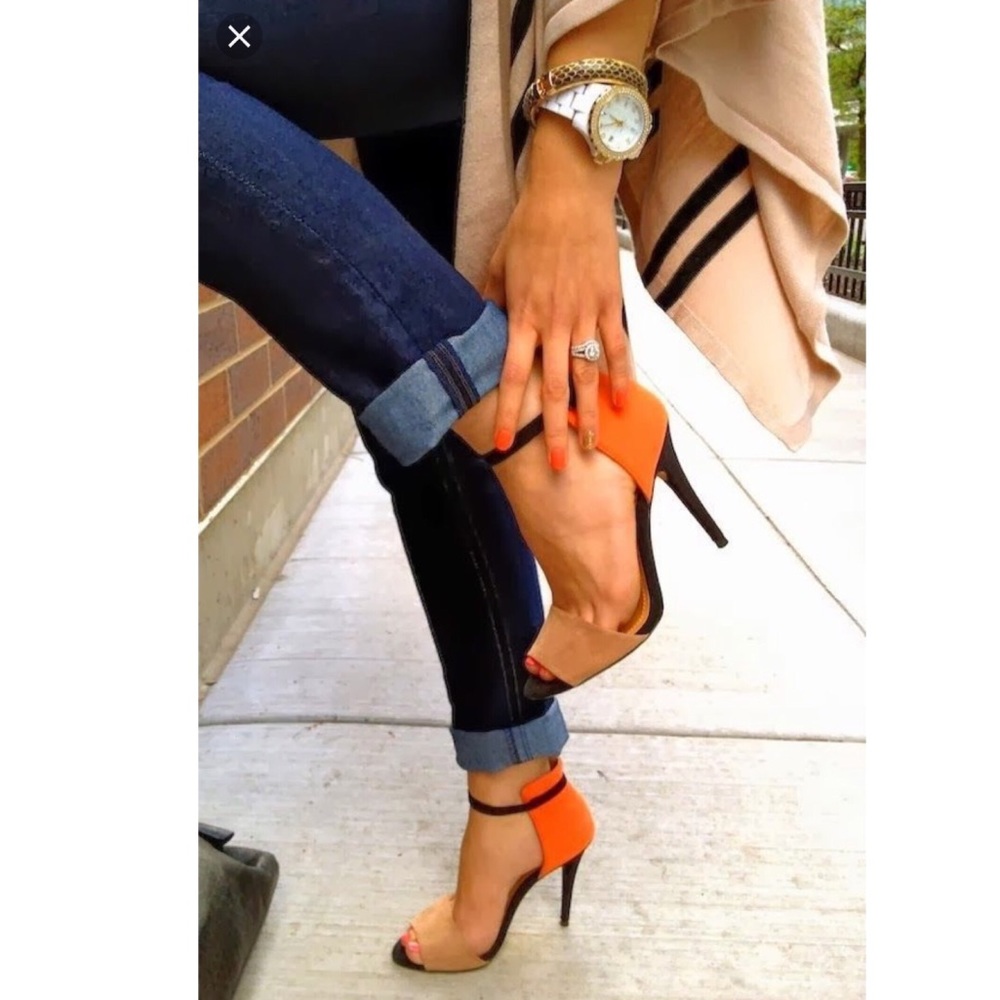 Zara Orange, Nude , & Black Sandal Heels